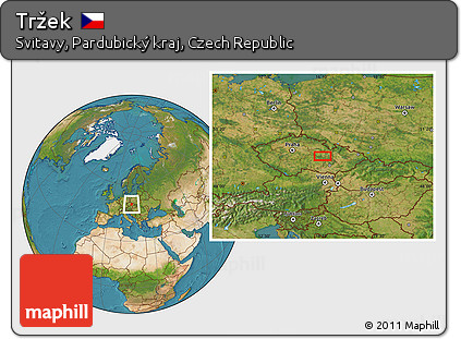 Satellite Location Map of Tržek