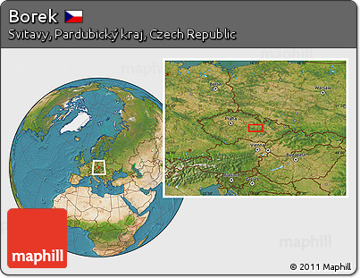 Satellite Location Map of Borek