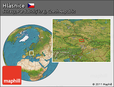 Satellite Location Map of Hlásnice