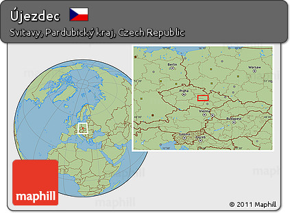 Savanna Style Location Map of Újezdec