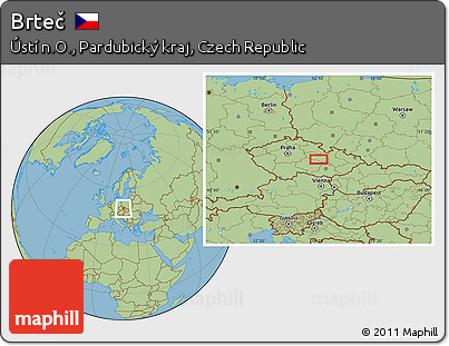 Savanna Style Location Map of Brteč