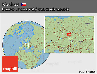Savanna Style Location Map of Kochov