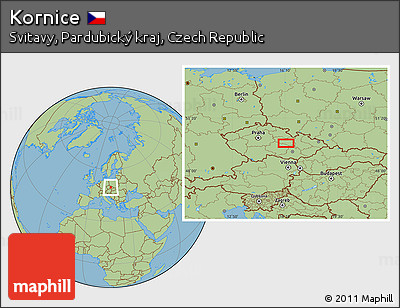 Savanna Style Location Map of Kornice