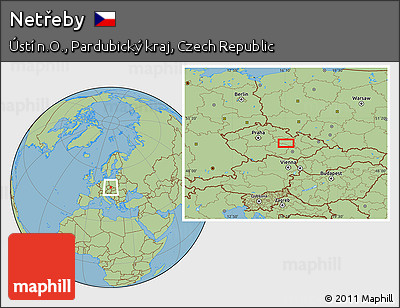 Savanna Style Location Map of Netřeby