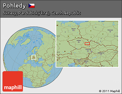 Savanna Style Location Map of Pohledy