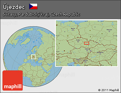 Savanna Style Location Map of Újezdec