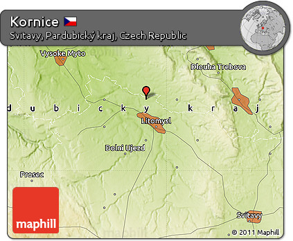 Physical Map of Kornice