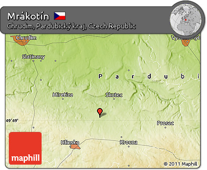 Physical Map of Mrákotín