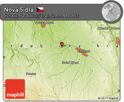 Physical Map of Nová Sídla