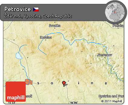 Physical Map of Petrovice