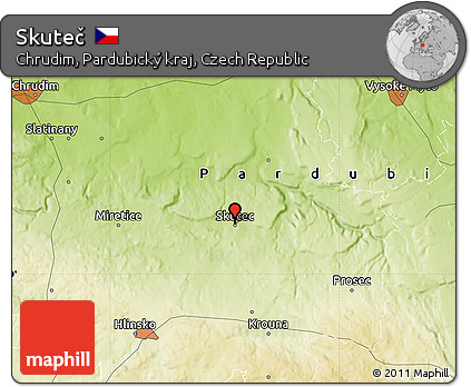 Physical Map of Skuteč