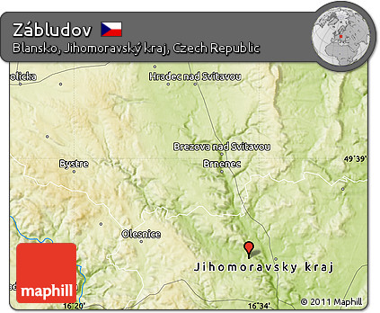Physical Map of Zábludov