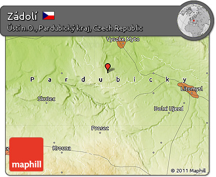 Physical Map of Zádolí