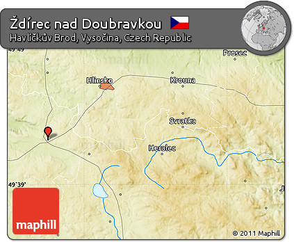 Physical Map of Ždírec Nad Doubravkou
