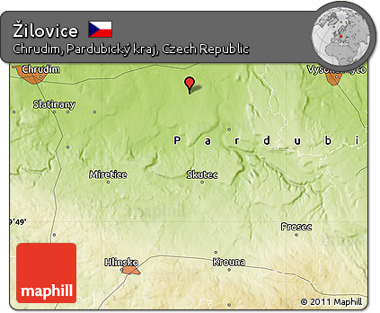 Physical Map of Žilovice