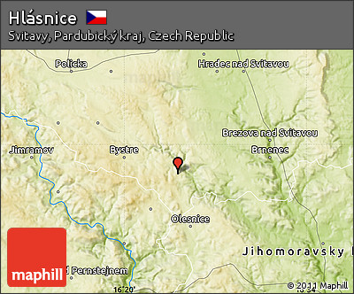 Physical Map of Hlásnice