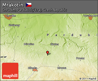 Physical Map of Mrákotín