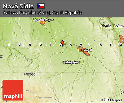 Physical Map of Nová Sídla