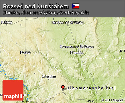 Physical Map of Rozseč Nad Kunštátem