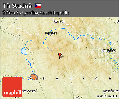 Physical Map of Tři Studně