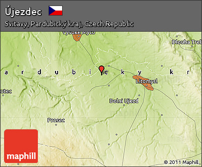 Physical Map of Újezdec