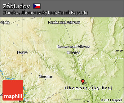 Physical Map of Zábludov