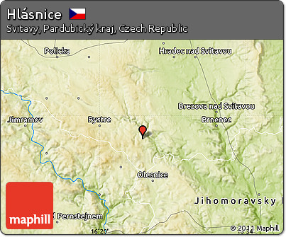 Physical Map of Hlásnice