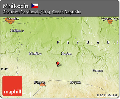 Physical Map of Mrákotín