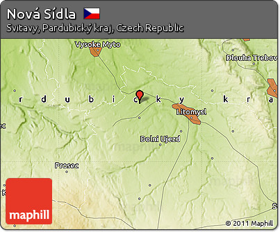 Physical Map of Nová Sídla