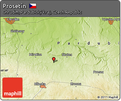 Physical Map of Prosetín