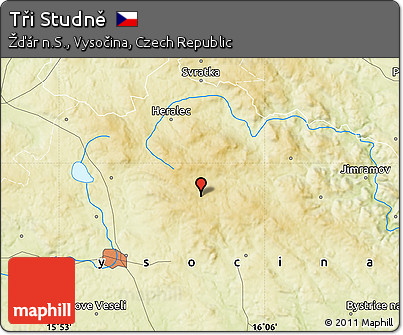 Physical Map of Tři Studně