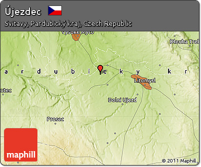 Physical Map of Újezdec
