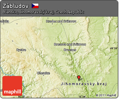 Physical Map of Zábludov