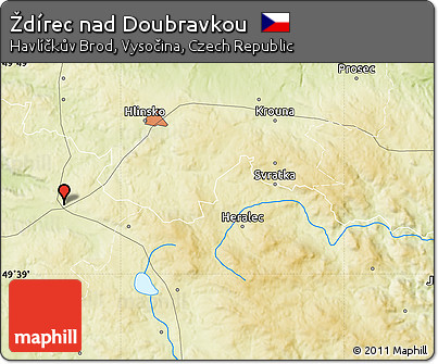 Physical Map of Ždírec Nad Doubravkou