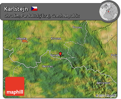 Satellite Map of Karlštejn