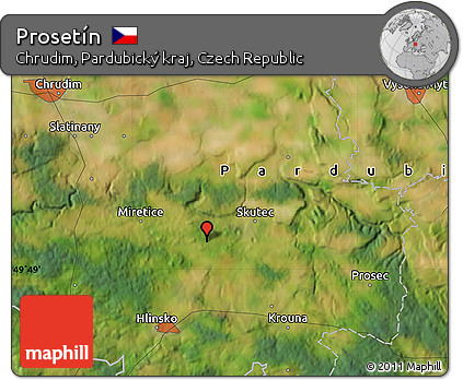 Satellite Map of Prosetín