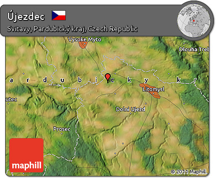 Satellite Map of Újezdec