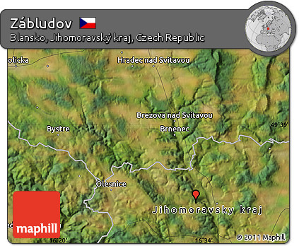 Satellite Map of Zábludov