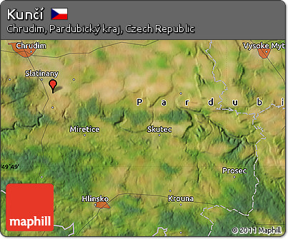 Satellite Map of Kunčí