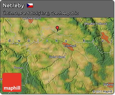 Satellite Map of Netřeby