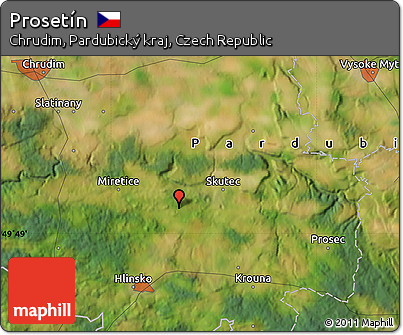 Satellite Map of Prosetín