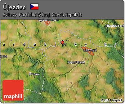 Satellite Map of Újezdec