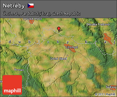 Satellite Map of Netřeby