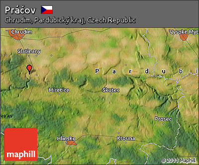 Satellite Map of Práčov