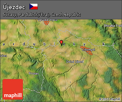 Satellite Map of Újezdec