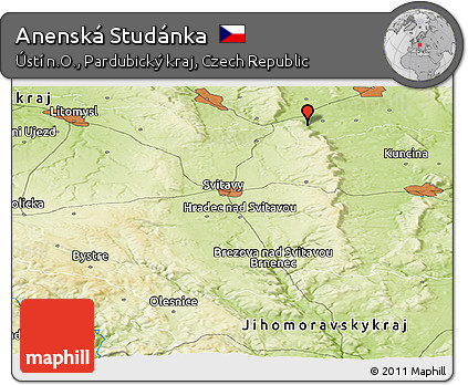 Physical Panoramic Map of Anenská Studánka