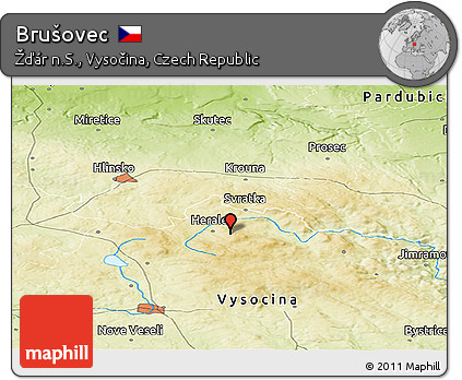 Physical Panoramic Map of Brušovec