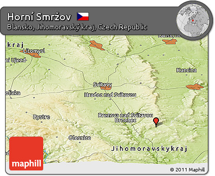 Physical Panoramic Map of Horní Smržov
