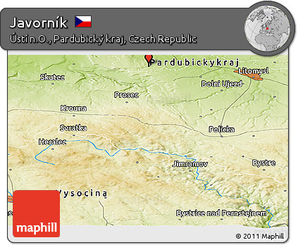 Physical Panoramic Map of Javorník