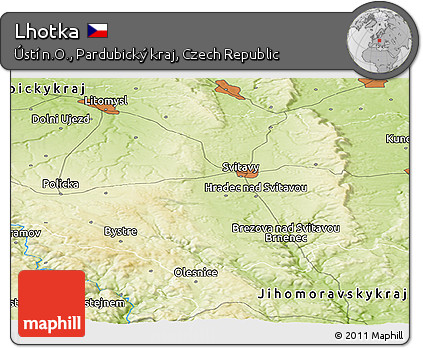 Physical Panoramic Map of Lhotka